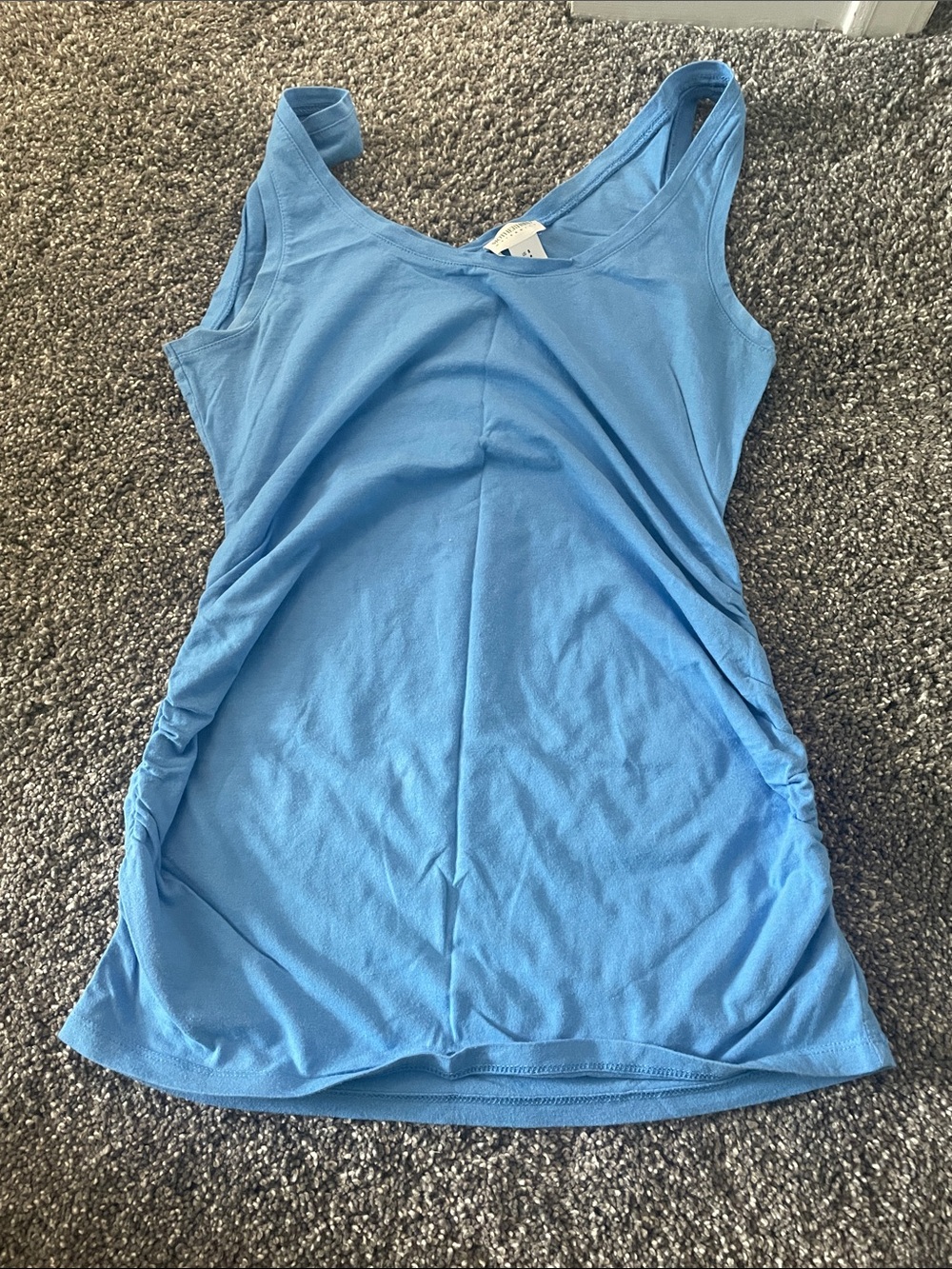 Motherhood Maternity Light Blue Scoop-Neck Tank with Side Ruching